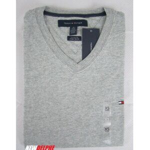 NWT TOMMY HILFIGER Men SS V Neck Classic Fit T-Shirt Tee Cotton Gray MSRP $36.5